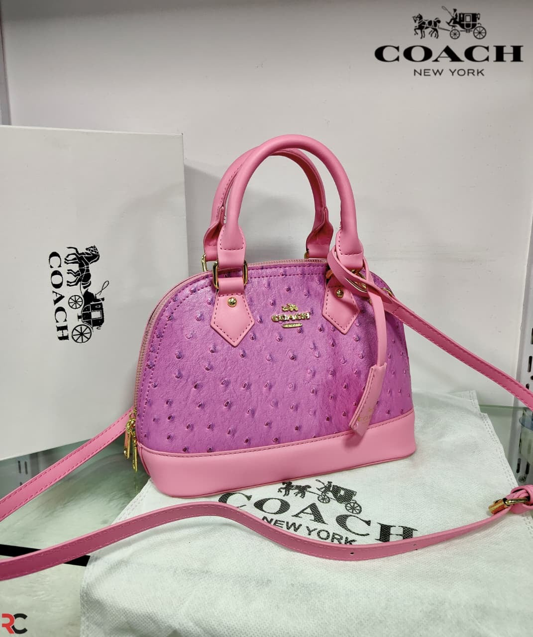 Coach Textured Ostrich Style Alma Bag