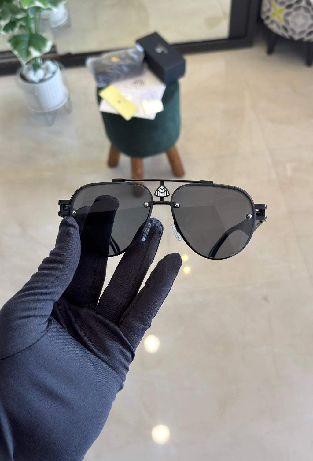 Maybach Shine Black Sunglasses