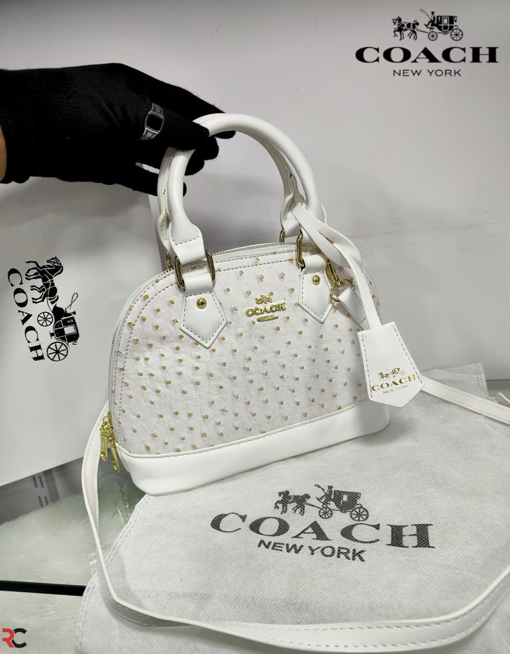 Coach Textured Ostrich Style Alma Bag
