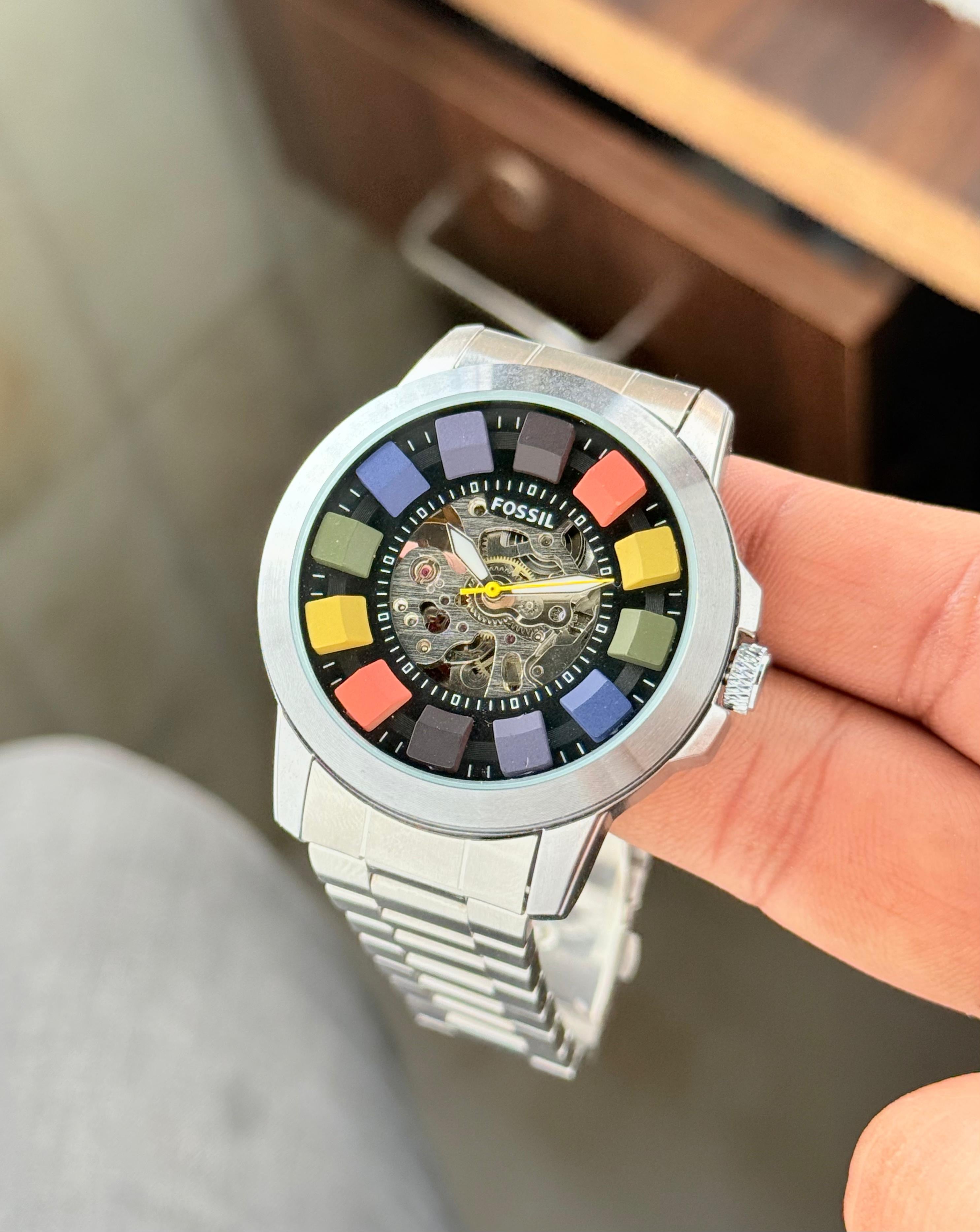 Fossil Grant Automatic Multicolour Skeleton Dial Series