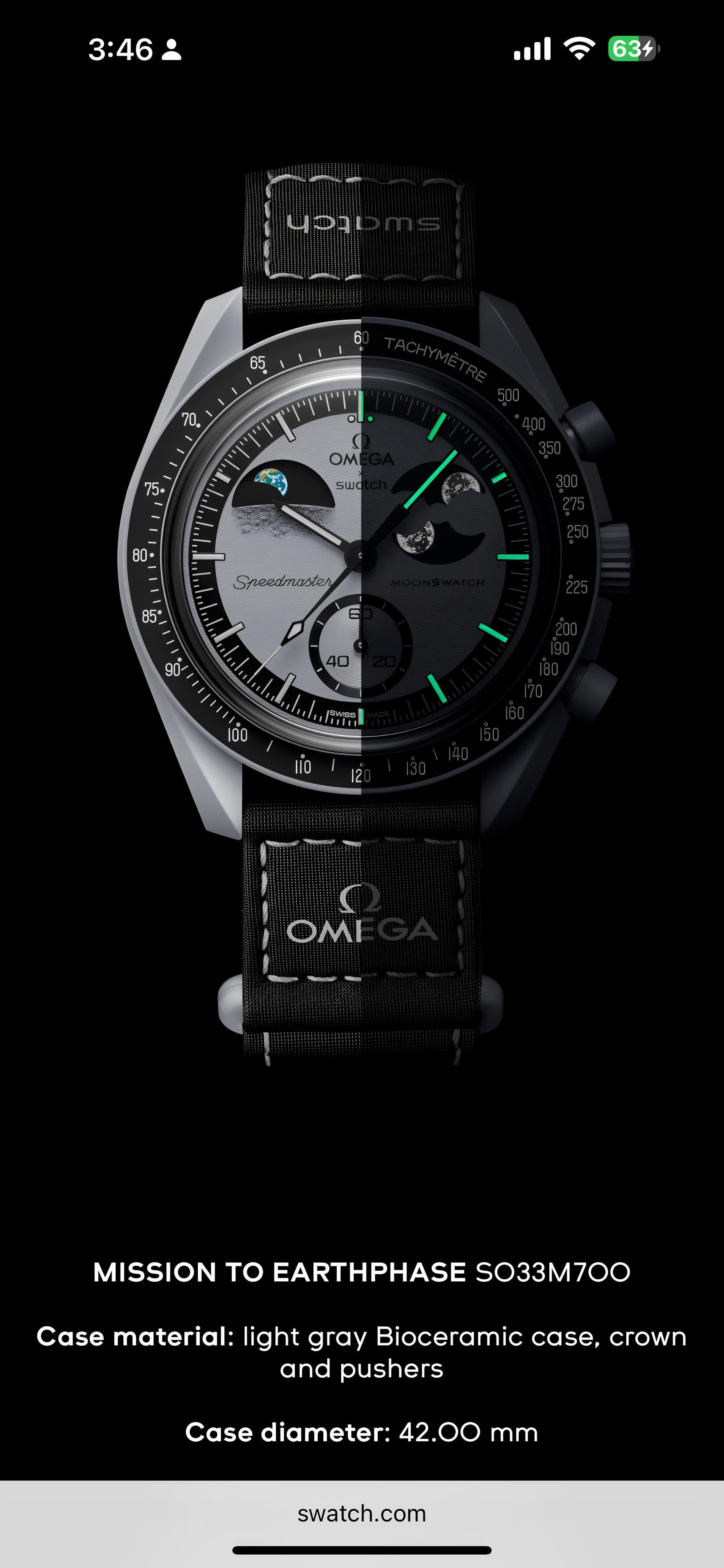 Omega Swatch Speedmaster Moonswatch - Mission to the EarthPhase
