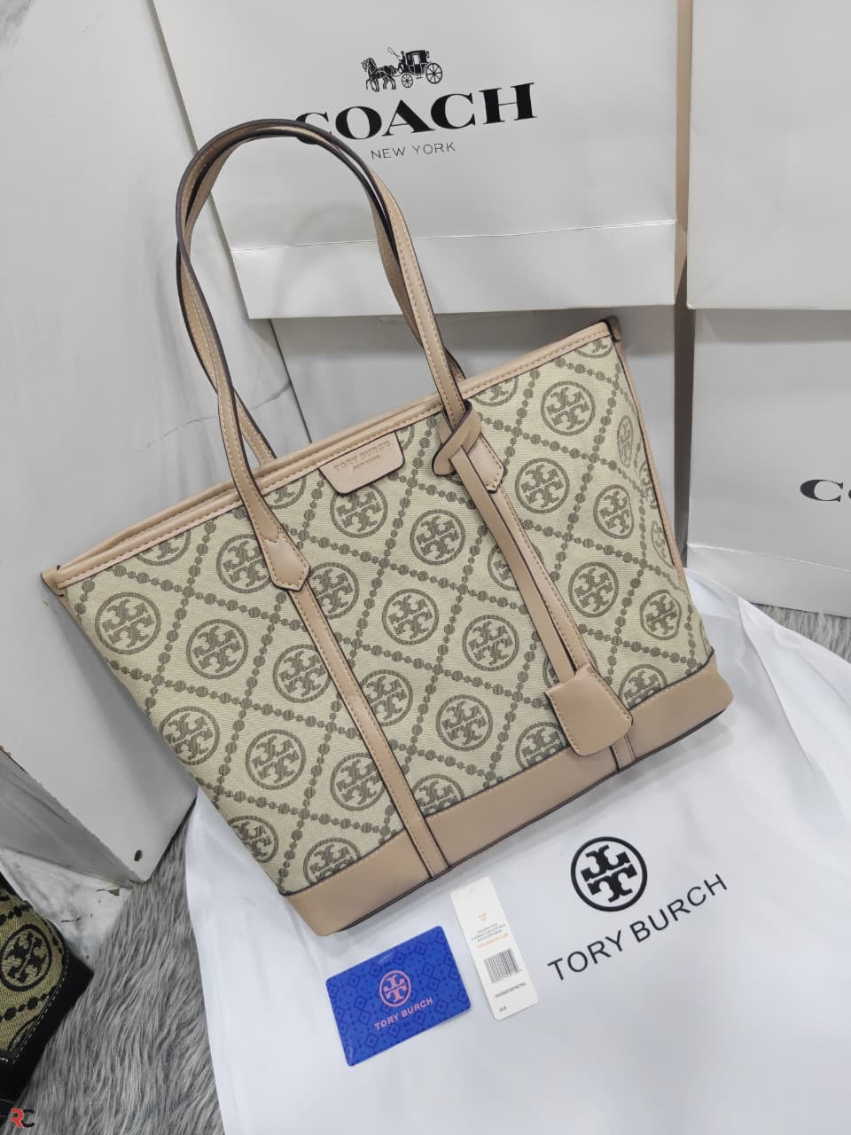 Tory Burch Perry Jacquard T Monogram Tote Bag