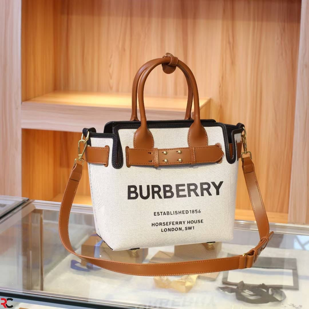 Burberry Horseferry Canvas Tote Bag