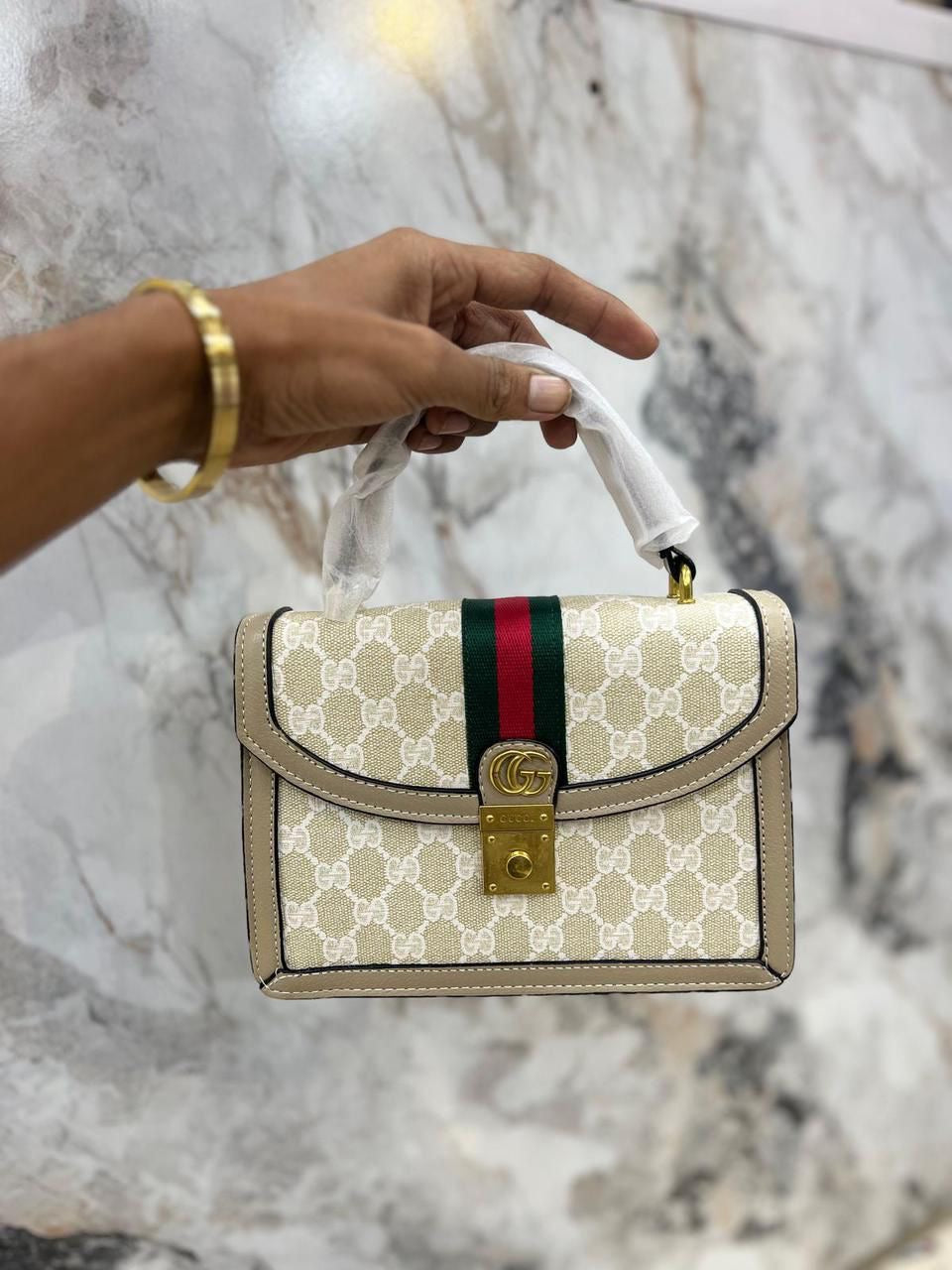 Gucci Ophidia Web Top Handle Bag