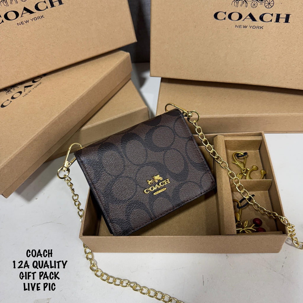Coach Mini Wallet With Metal Sling