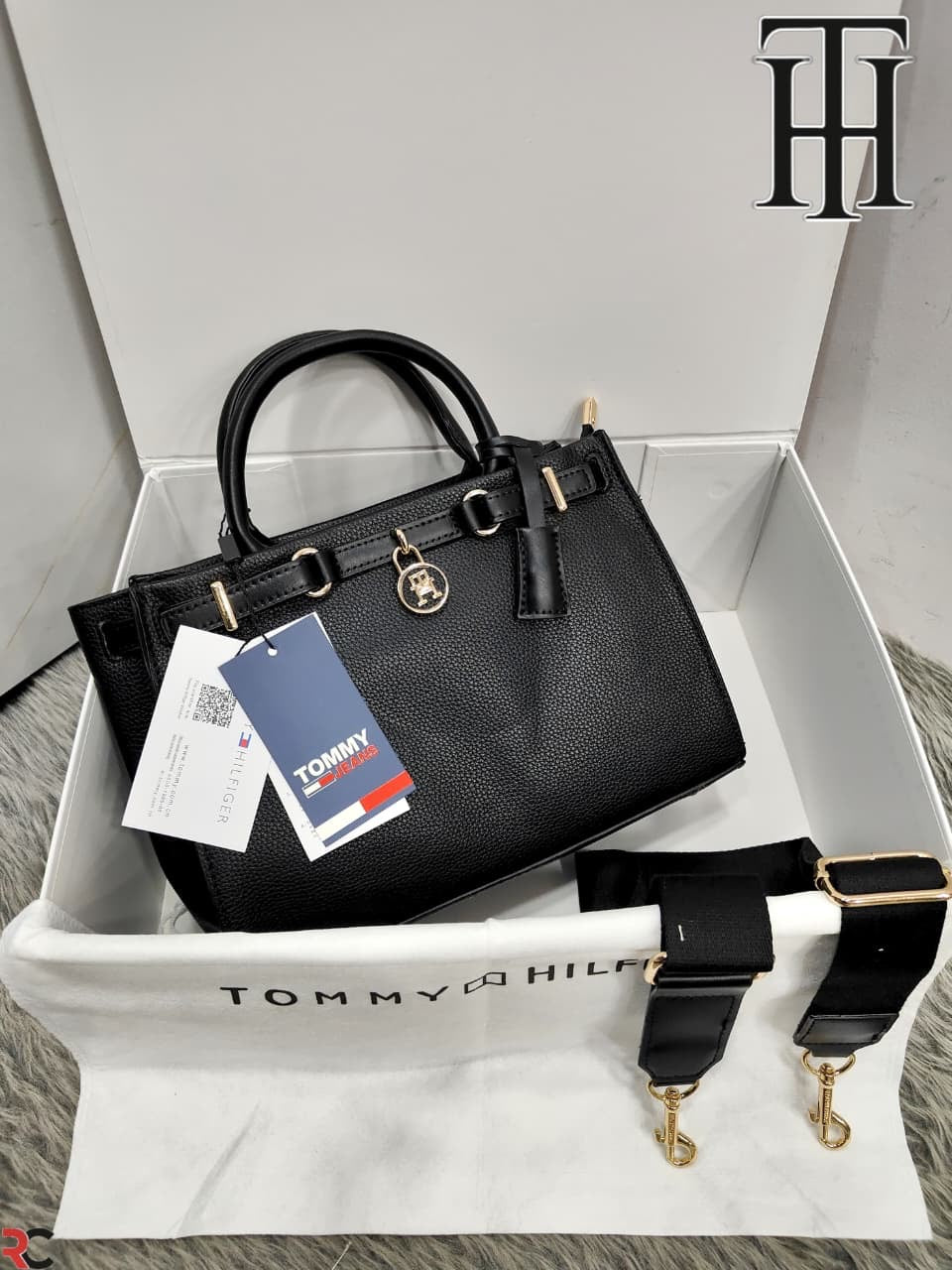 Tommy Hilfiger American Icon Leather Tote Bag