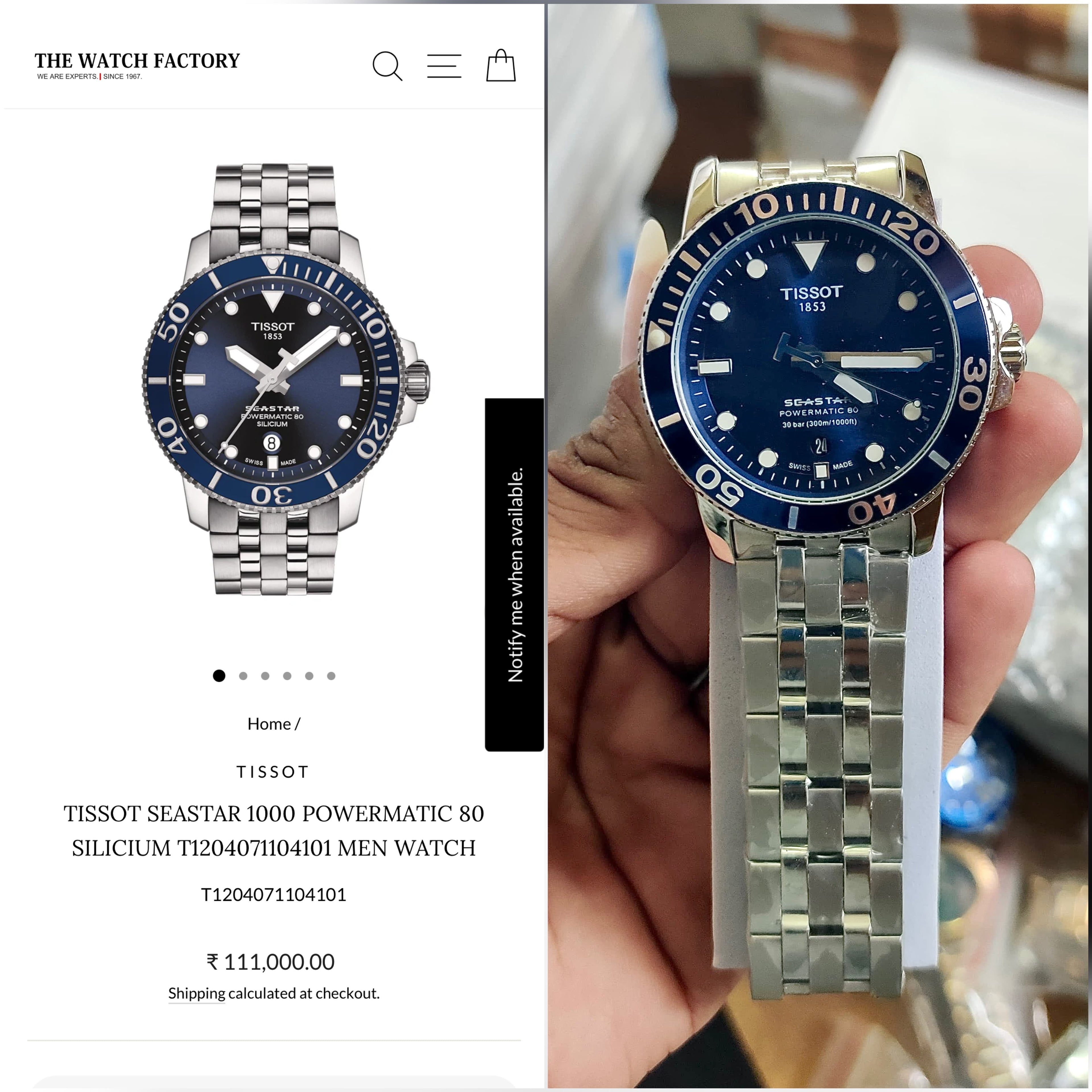 Tissot Seastar Powermatic 80