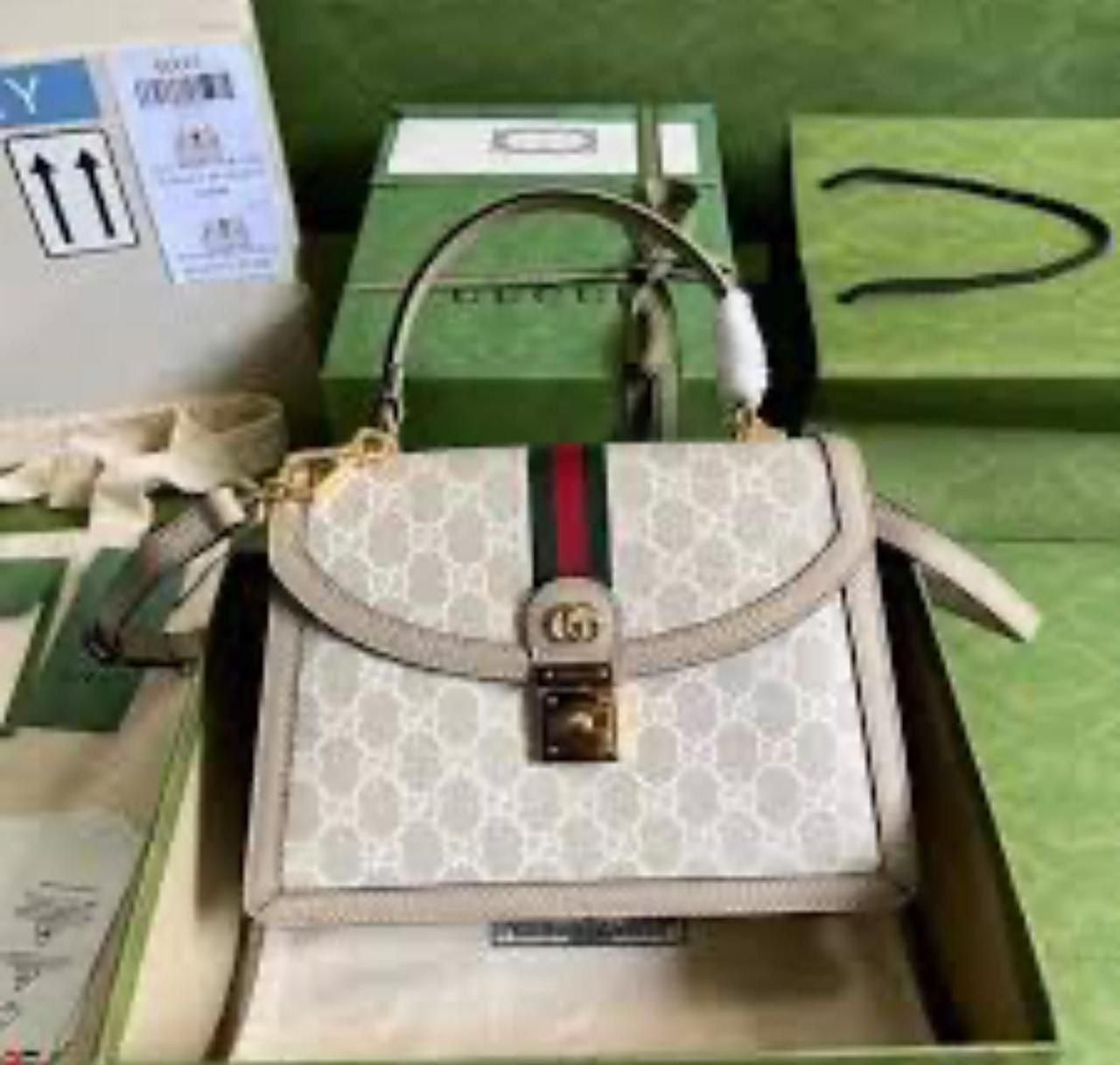 Gucci Ophidia Web Top Handle Bag
