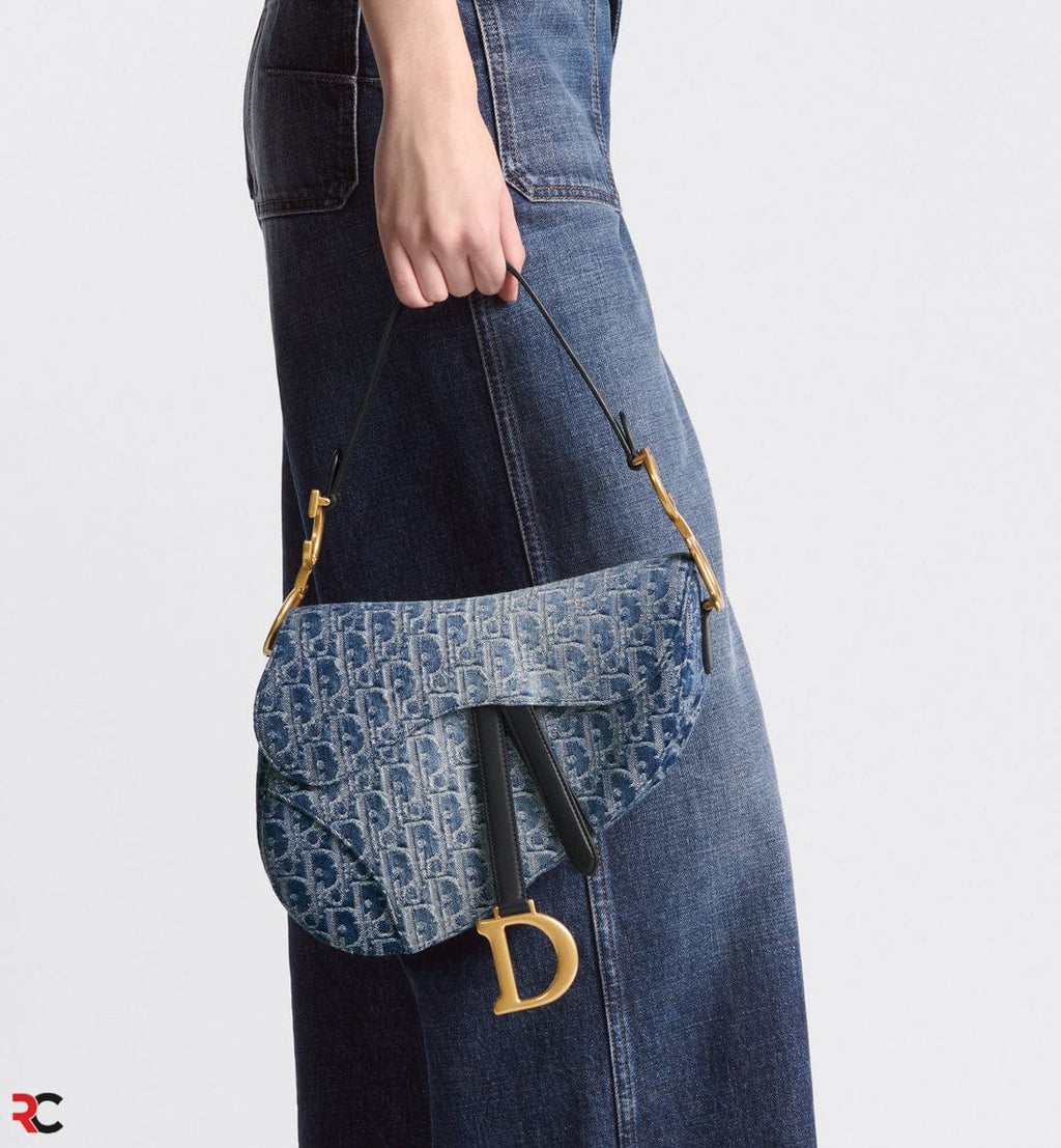Christian Dior Denim Saddle Shoulder Bag