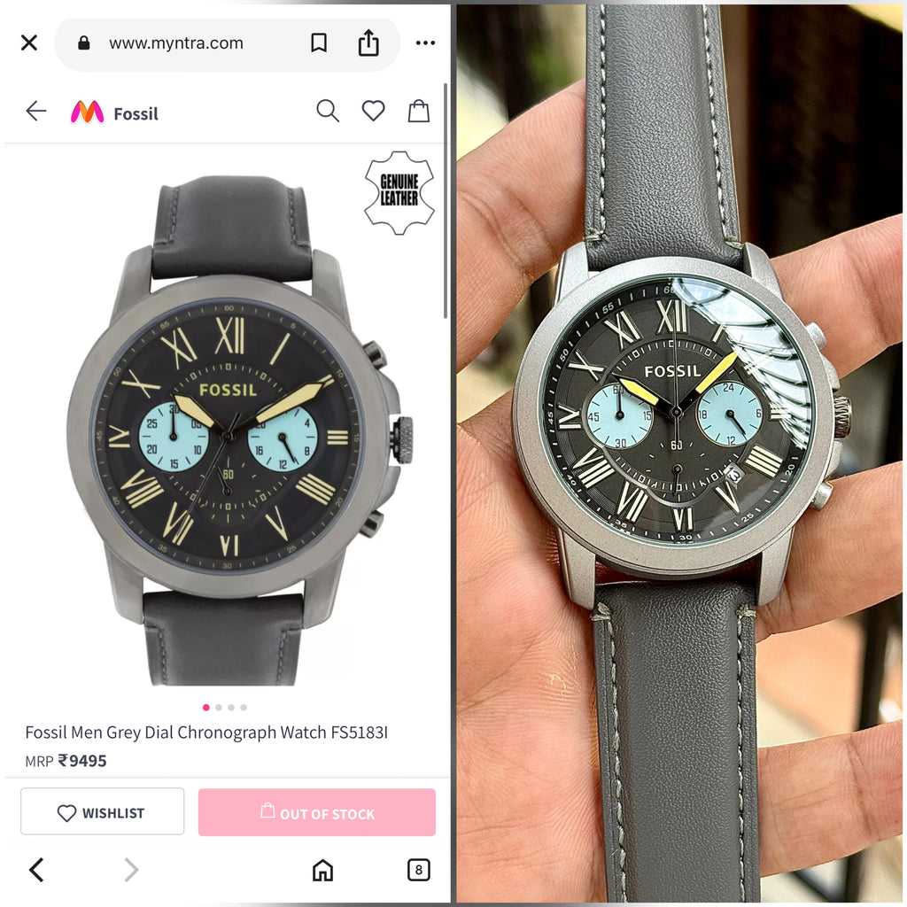 Fossil Grey Leather Chronograph Series