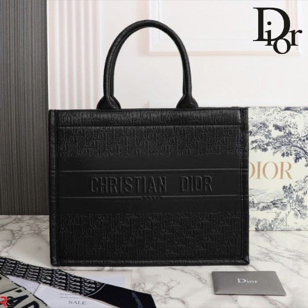 Christian Dior Embossed Book Tote Bag