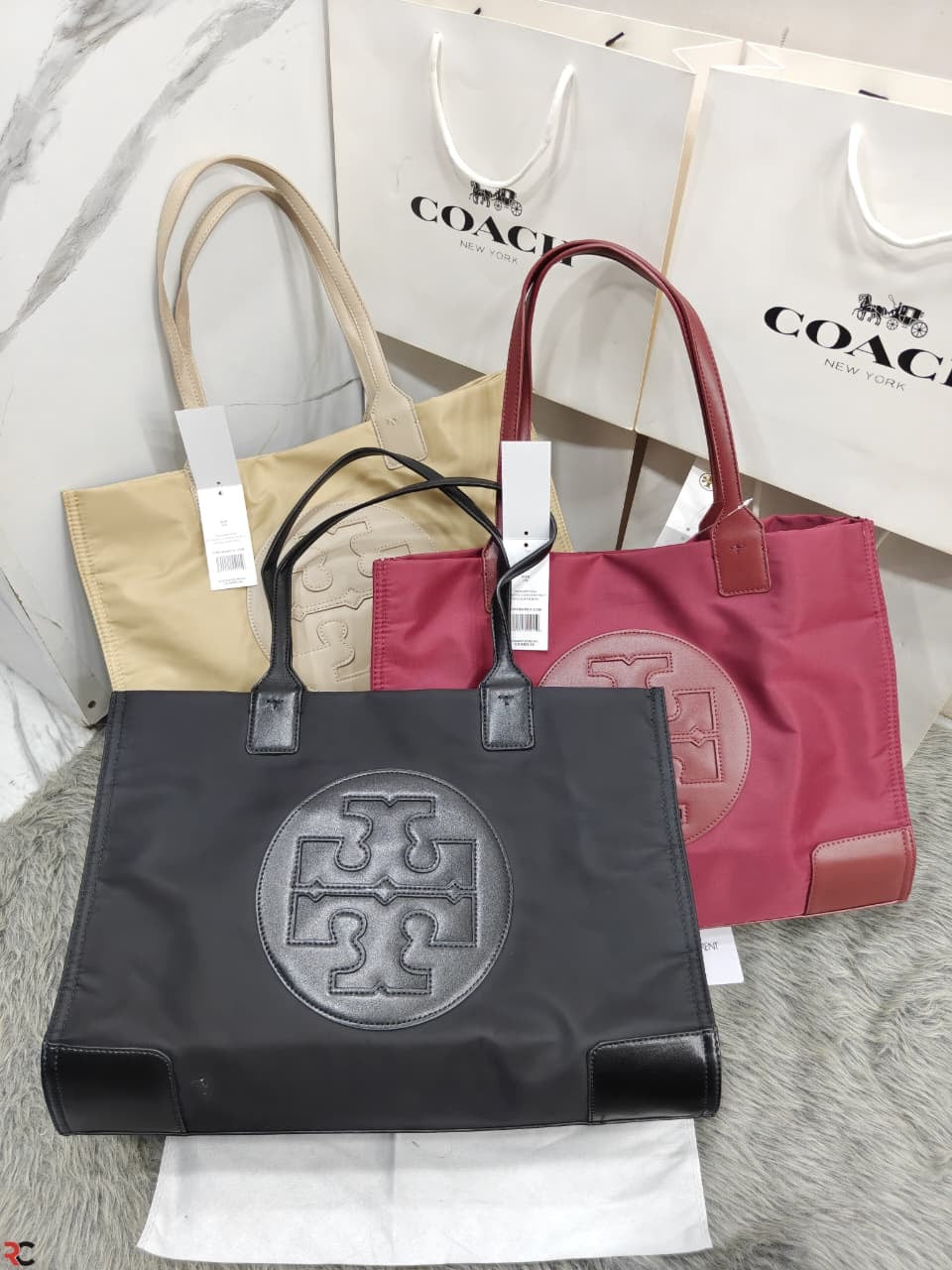 Tory Burch Ella Nylon Shoulder Tote Bag