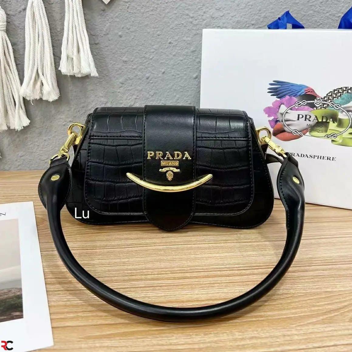 Prada Sidonie Croc Effect
