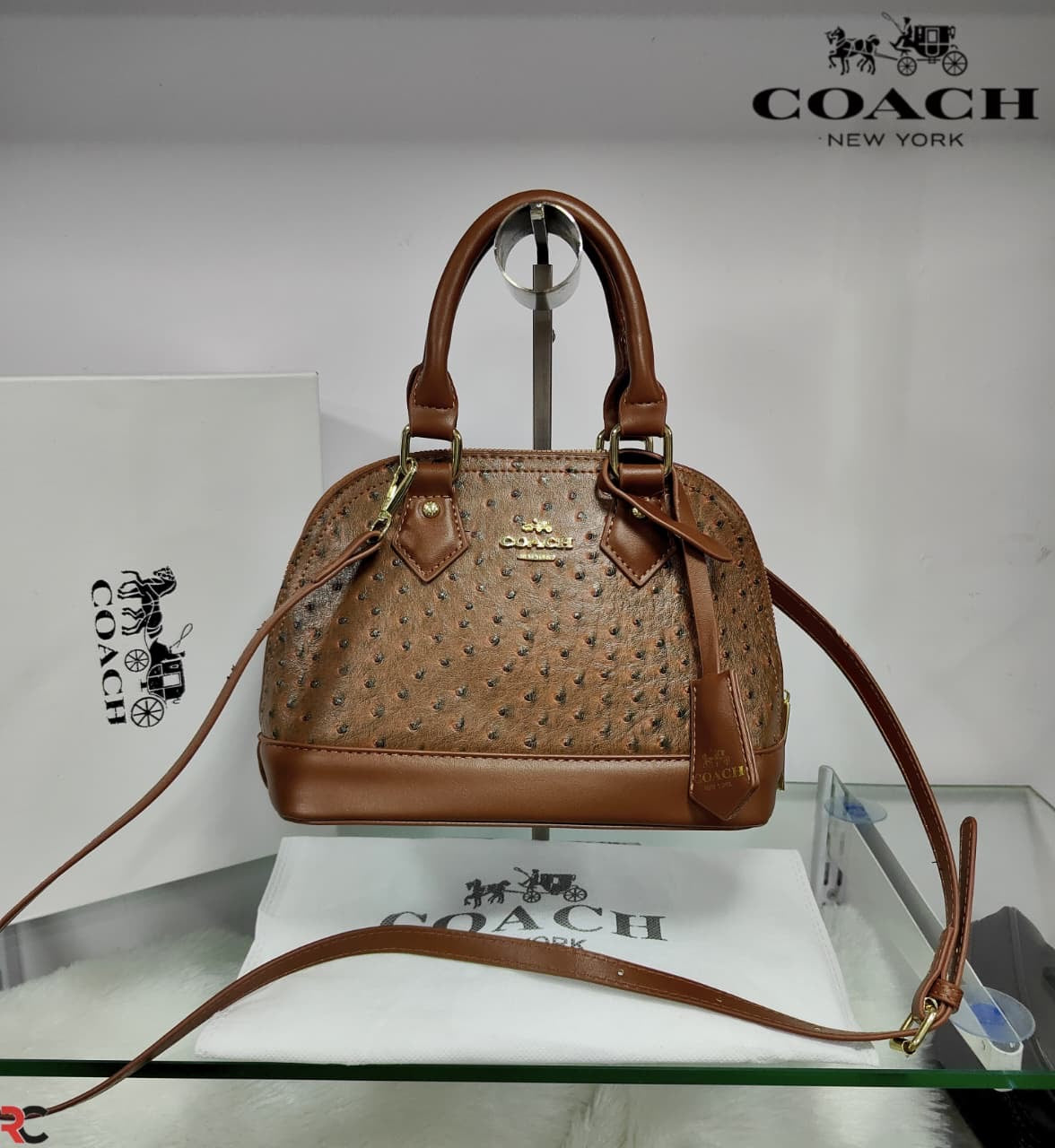 Coach Textured Ostrich Style Alma Bag