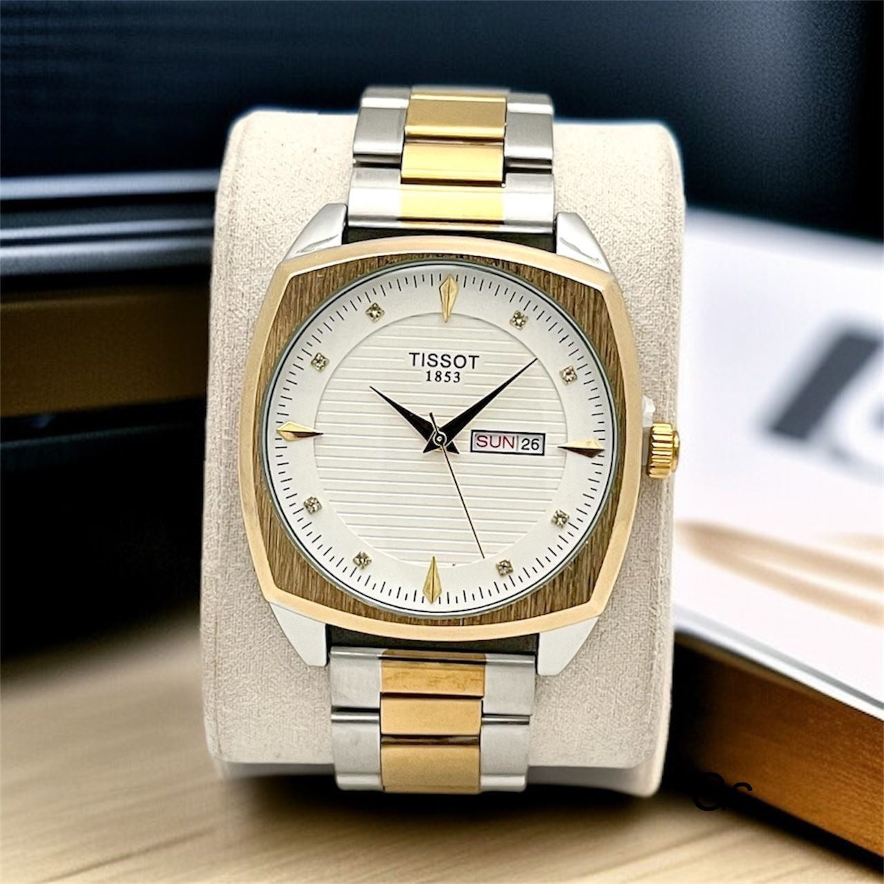 Tissot Rectangular Day Date Watch