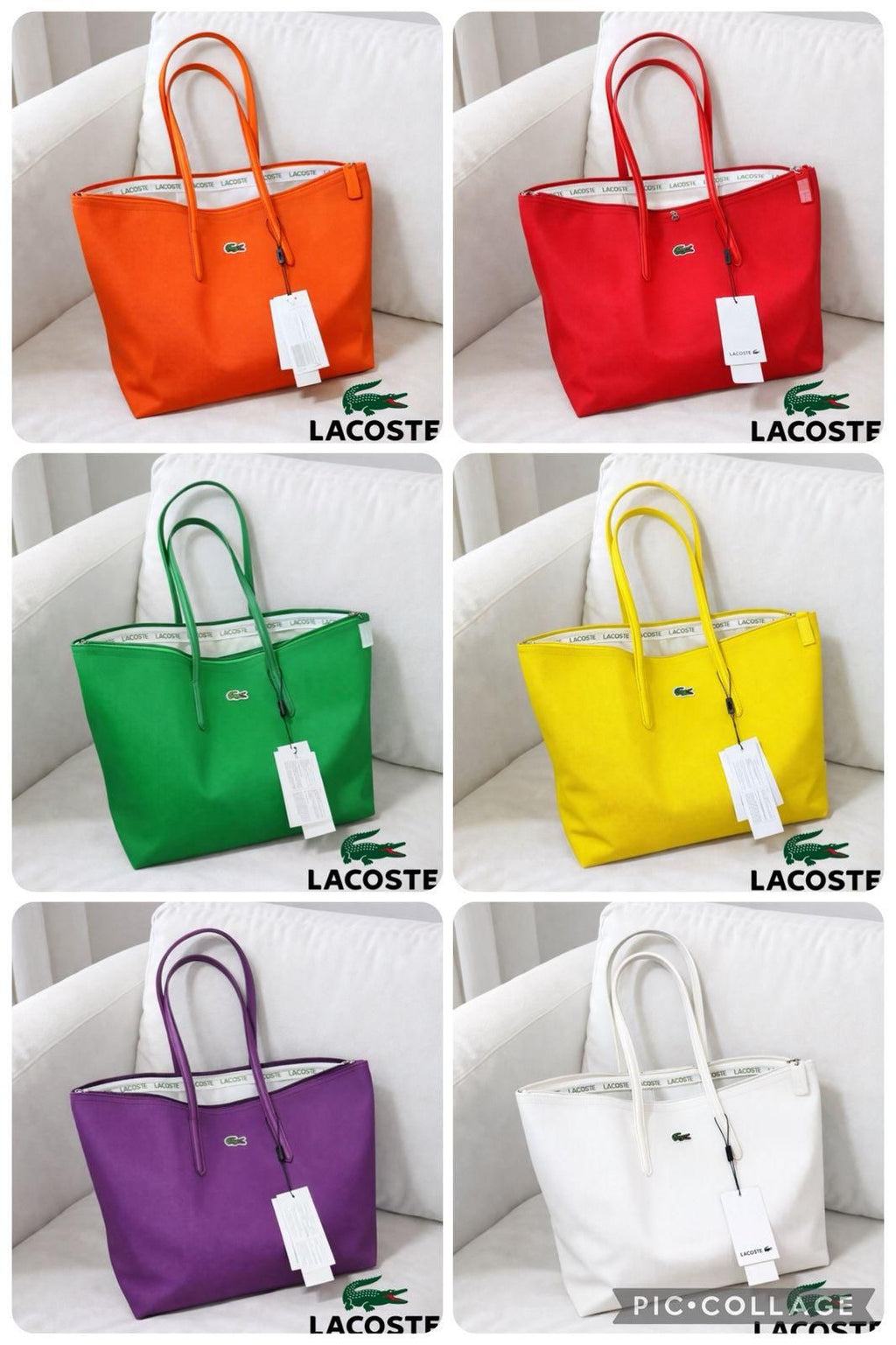 Lacoste Large Zip Tote Bag