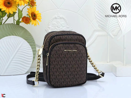 Michael Kors Jet Set Travel Signature Medium Chain Crossbody Bag