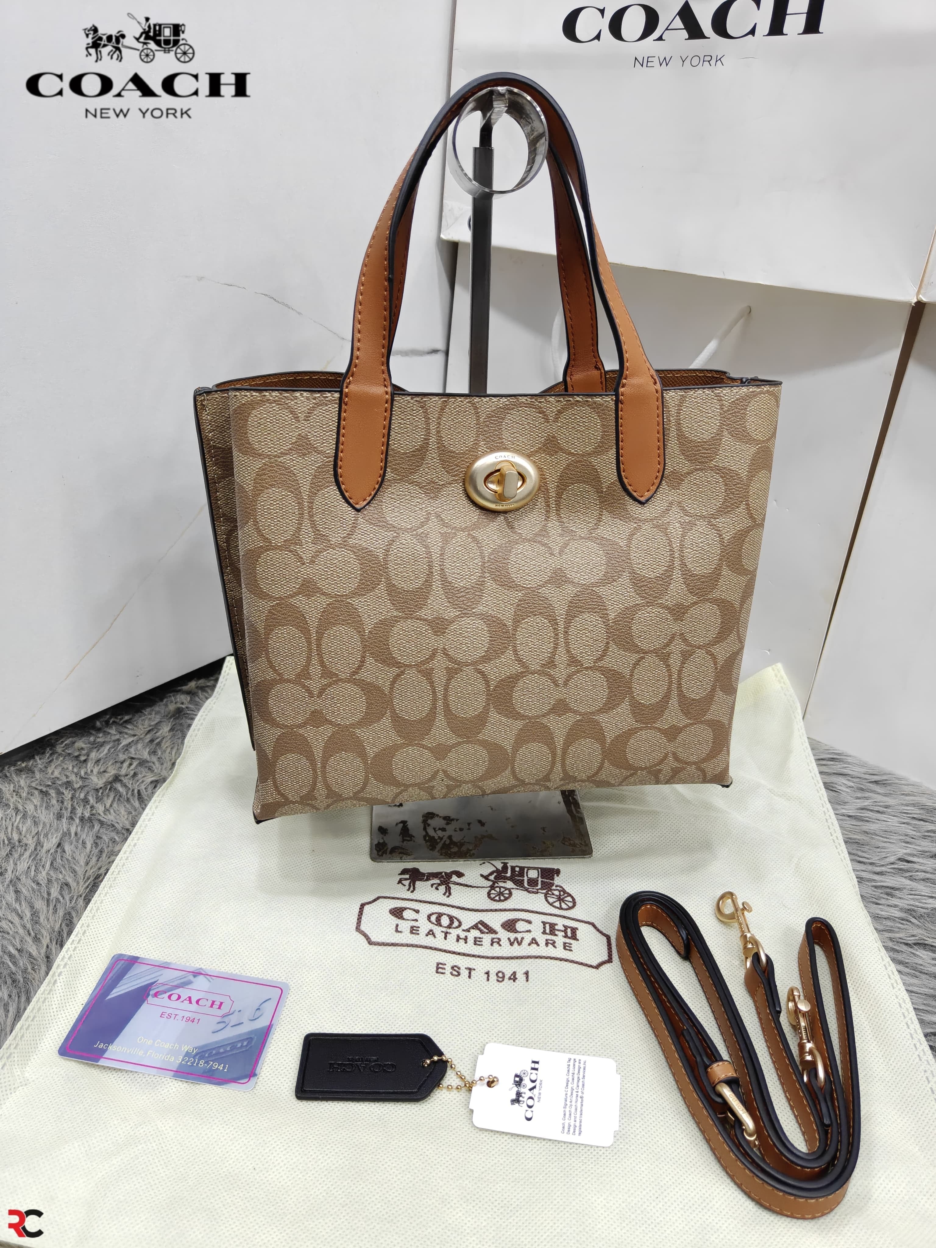 Coach Willow Signature Monogram Canvas Mini Tote Bag
