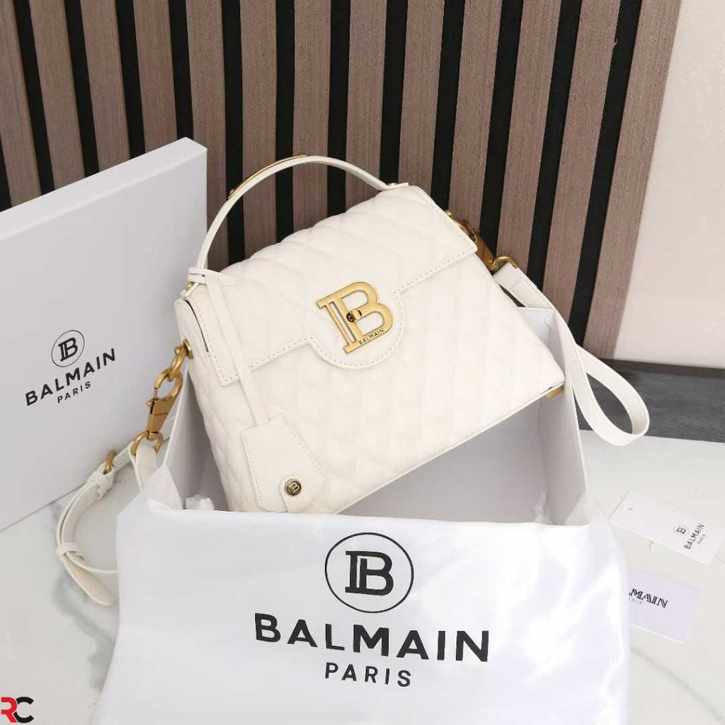 Balmain B-Buzz Glazed Dynasty Quilted Bag