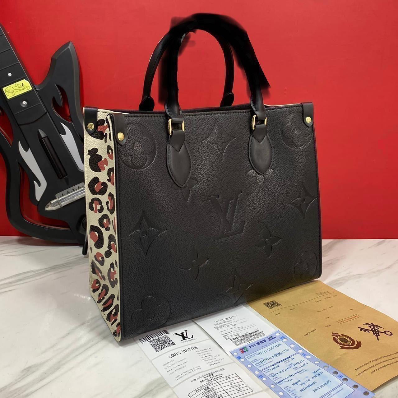 Louis Vuitton On The Go Monogram MM Leopard Black