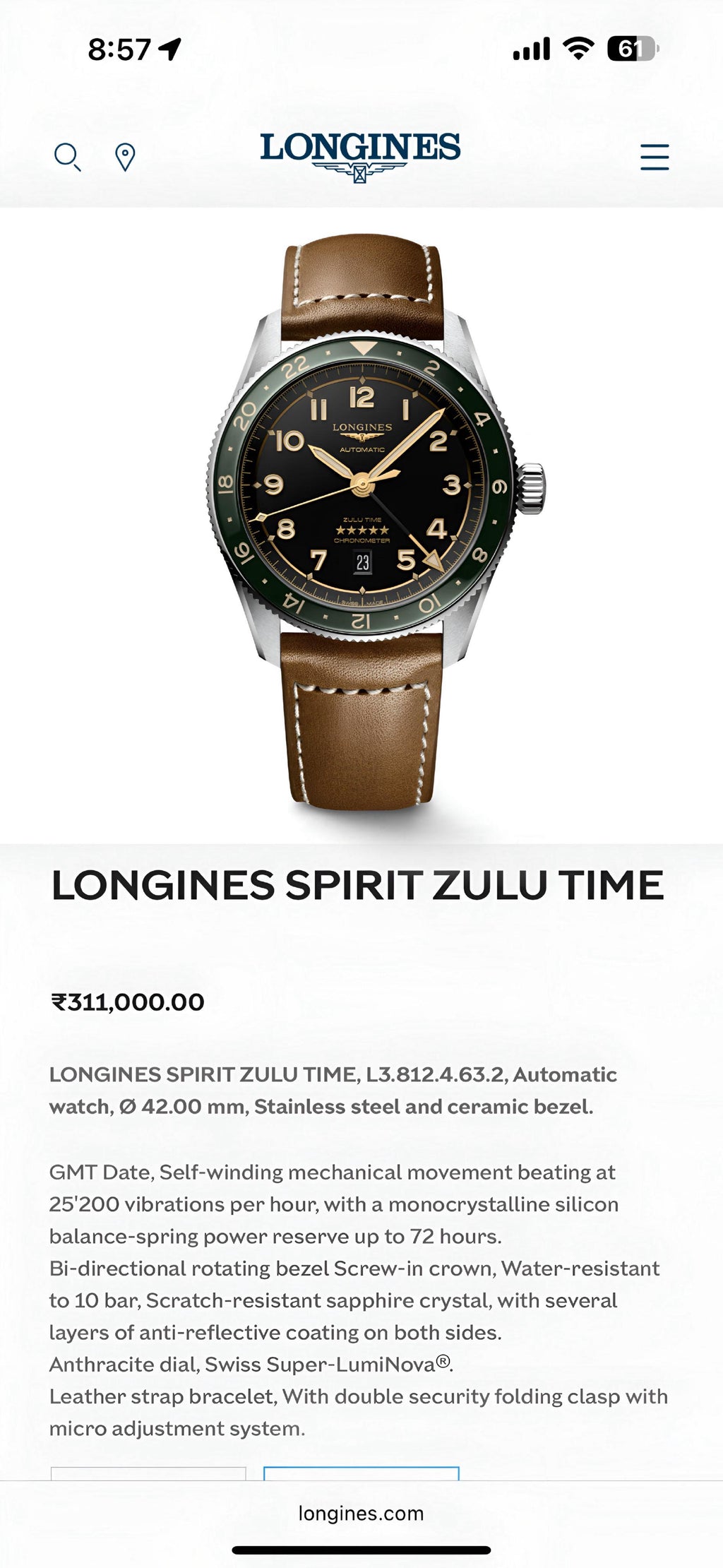 Longines Spirit Zulu Time