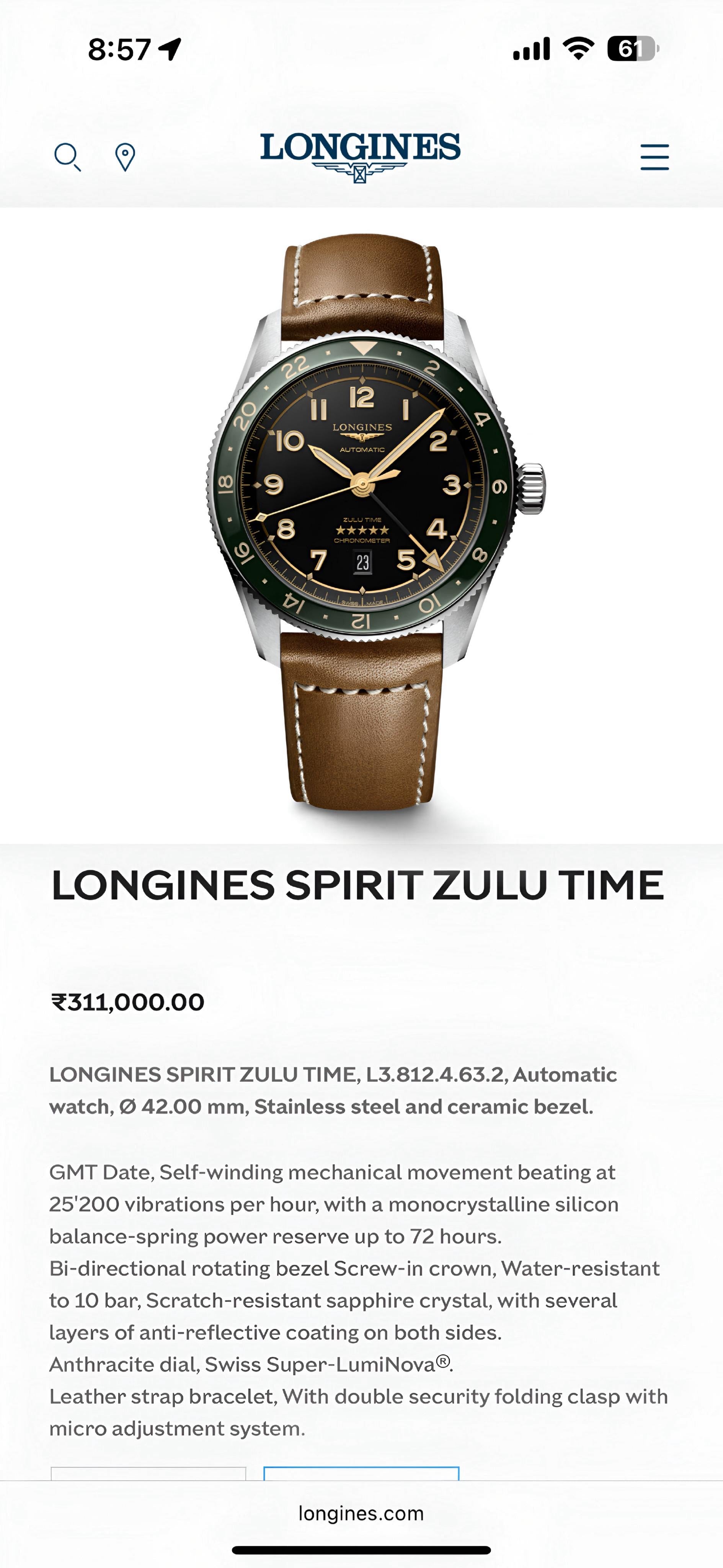 Longines Spirit Zulu Time