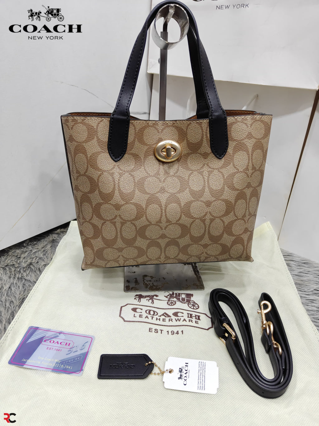 Coach Willow Signature Monogram Canvas Mini Tote Bag