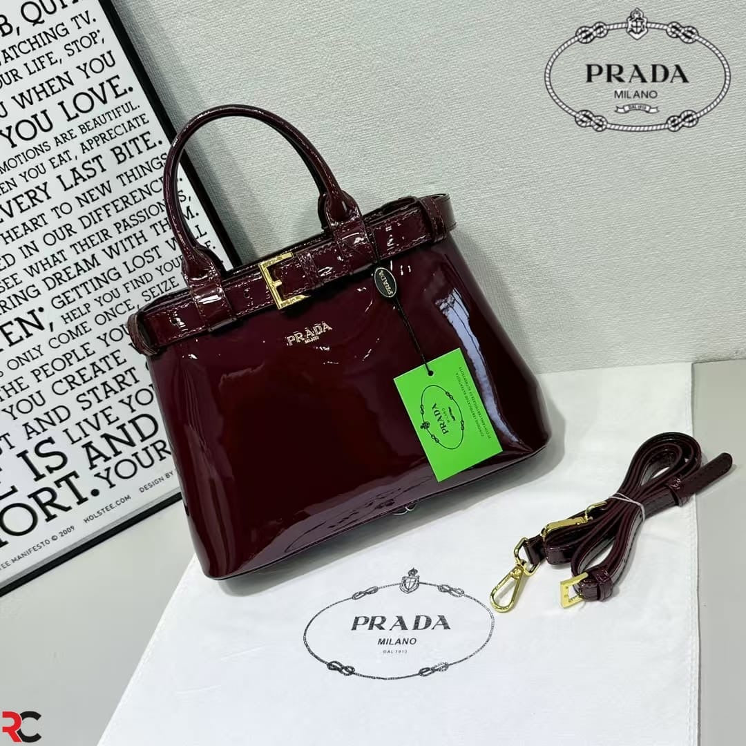 Prada Patent Buckle Handbag