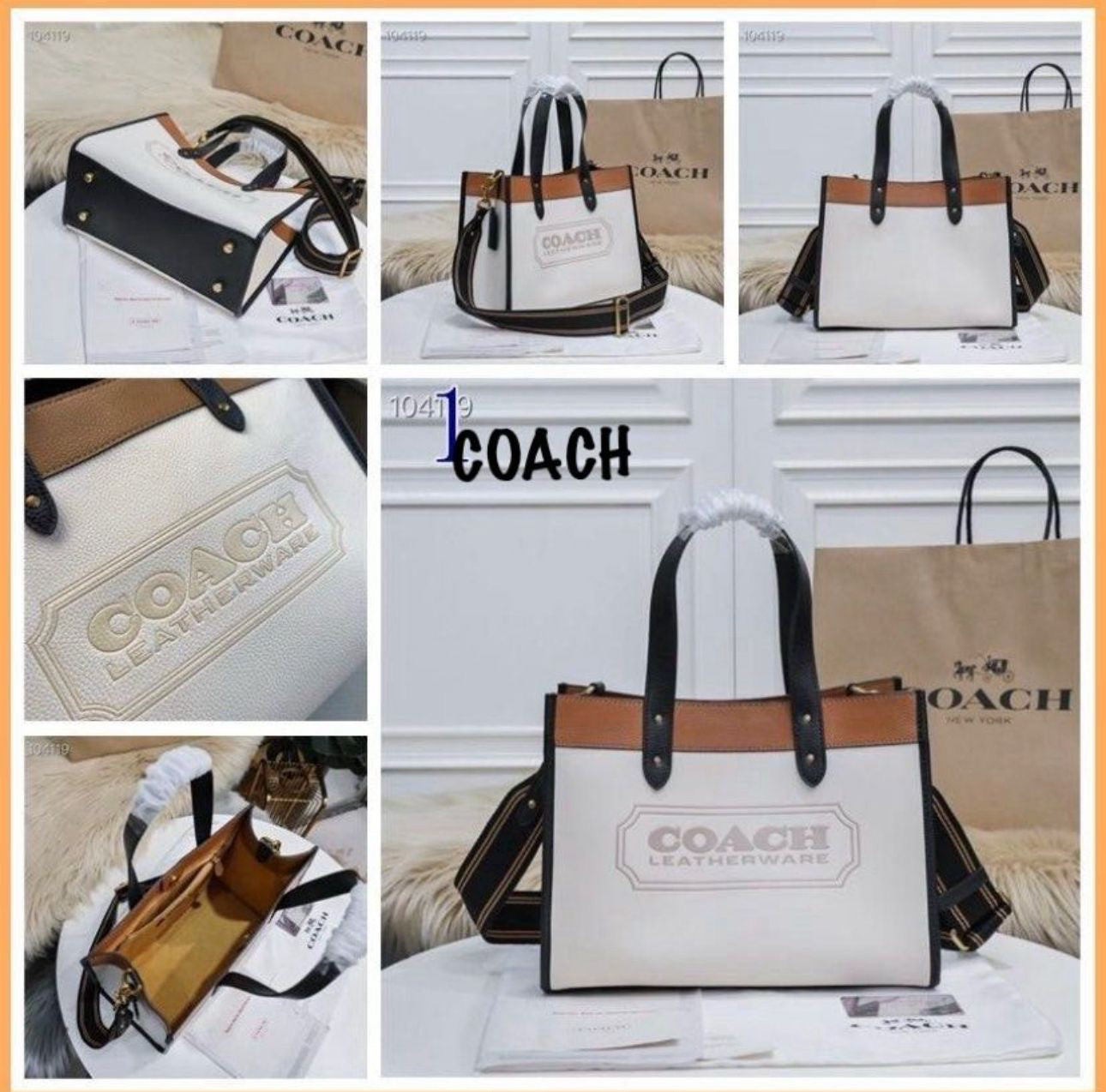 Coach Chalk Multi Badge Field 30 Tote Bag