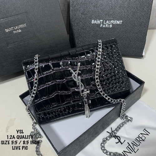 Ysl Kate Black Croco Sling Bag