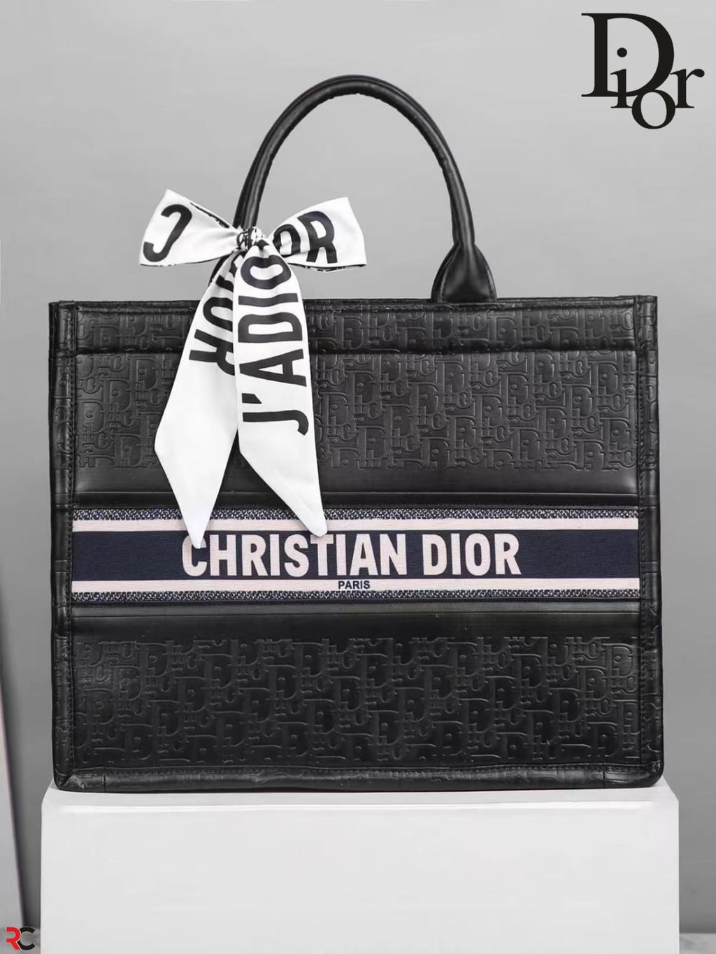 Christian Dior Embossed Book Tote Bag