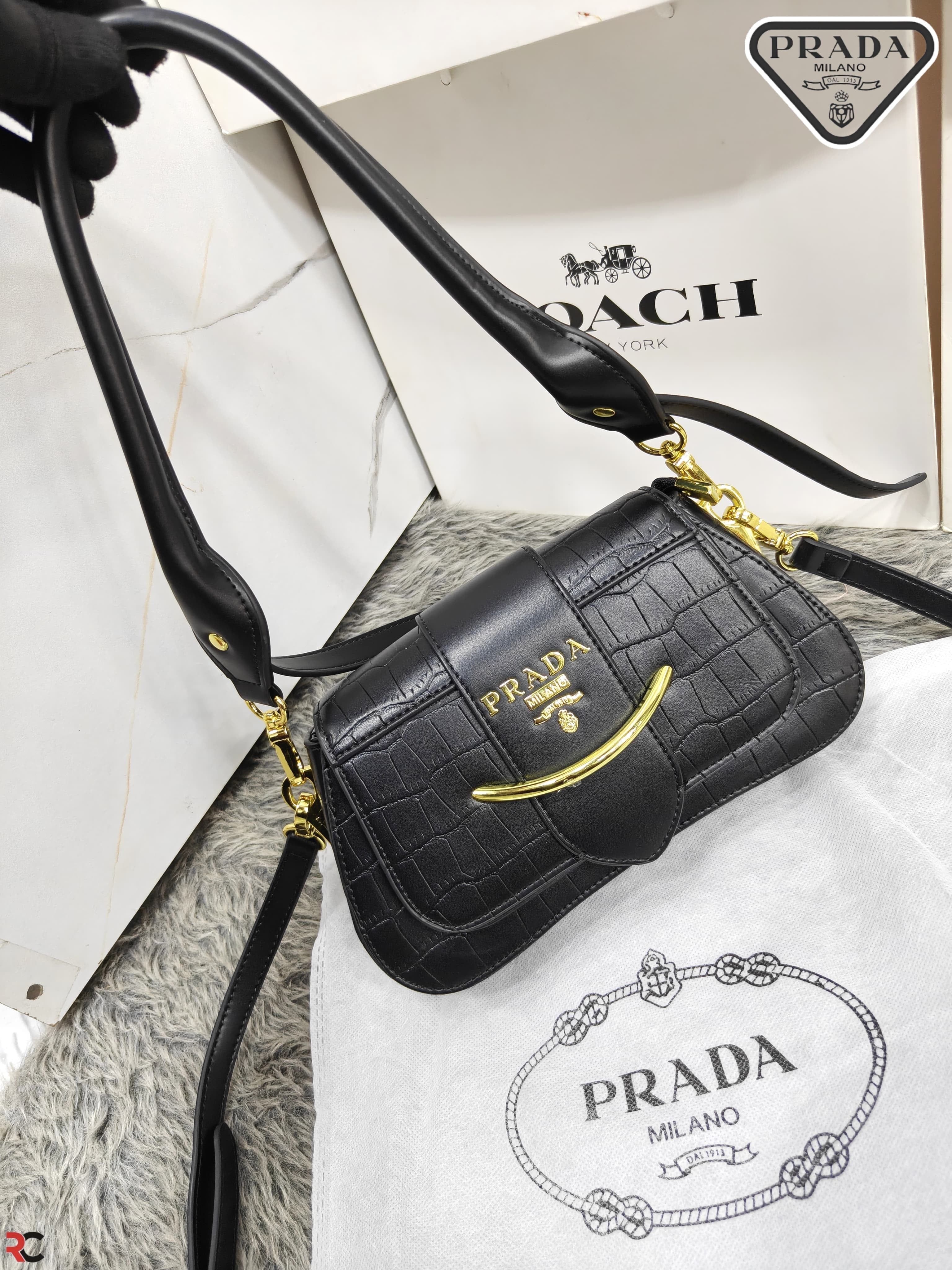 Prada Sidonie Croc Effect