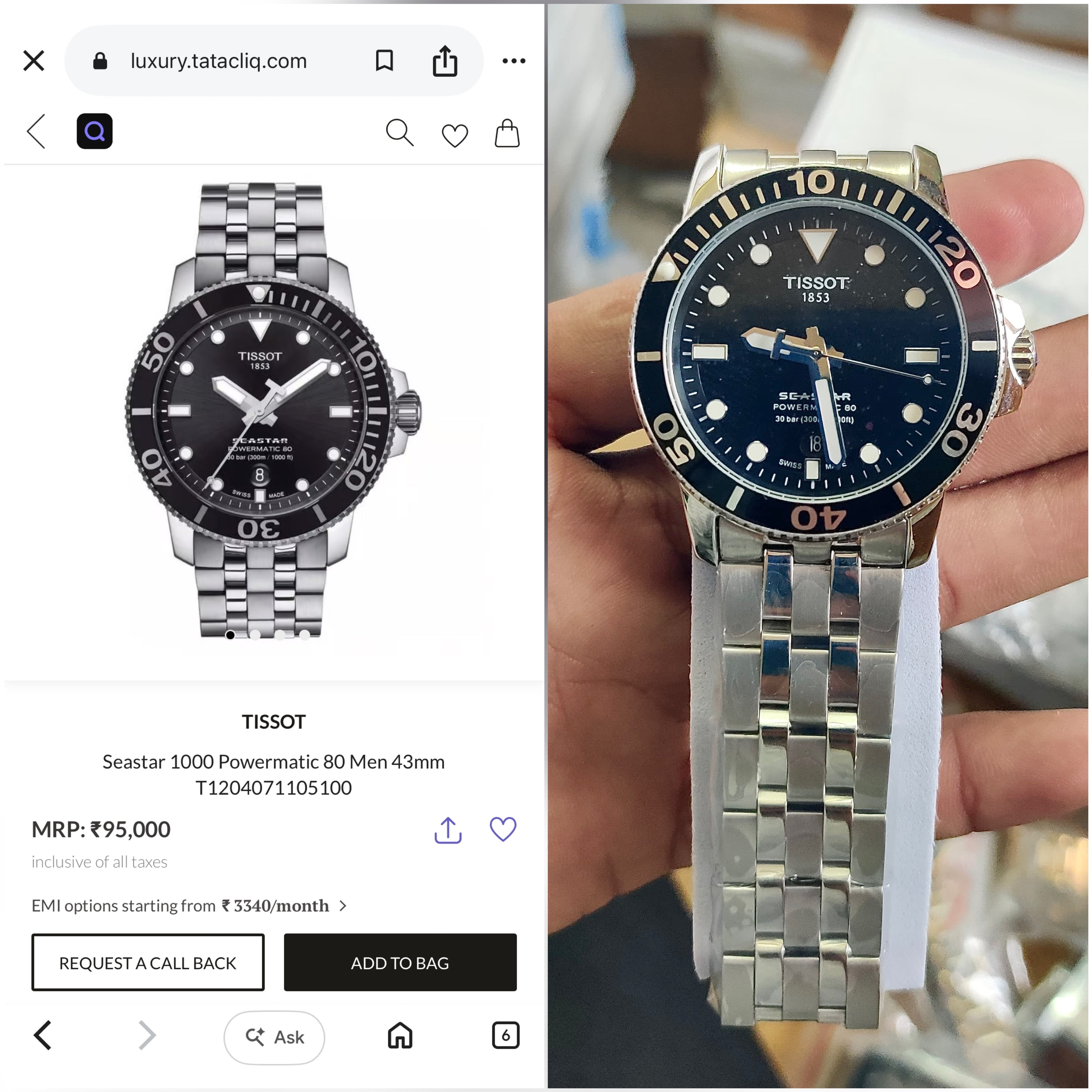 Tissot Seastar Powermatic 80