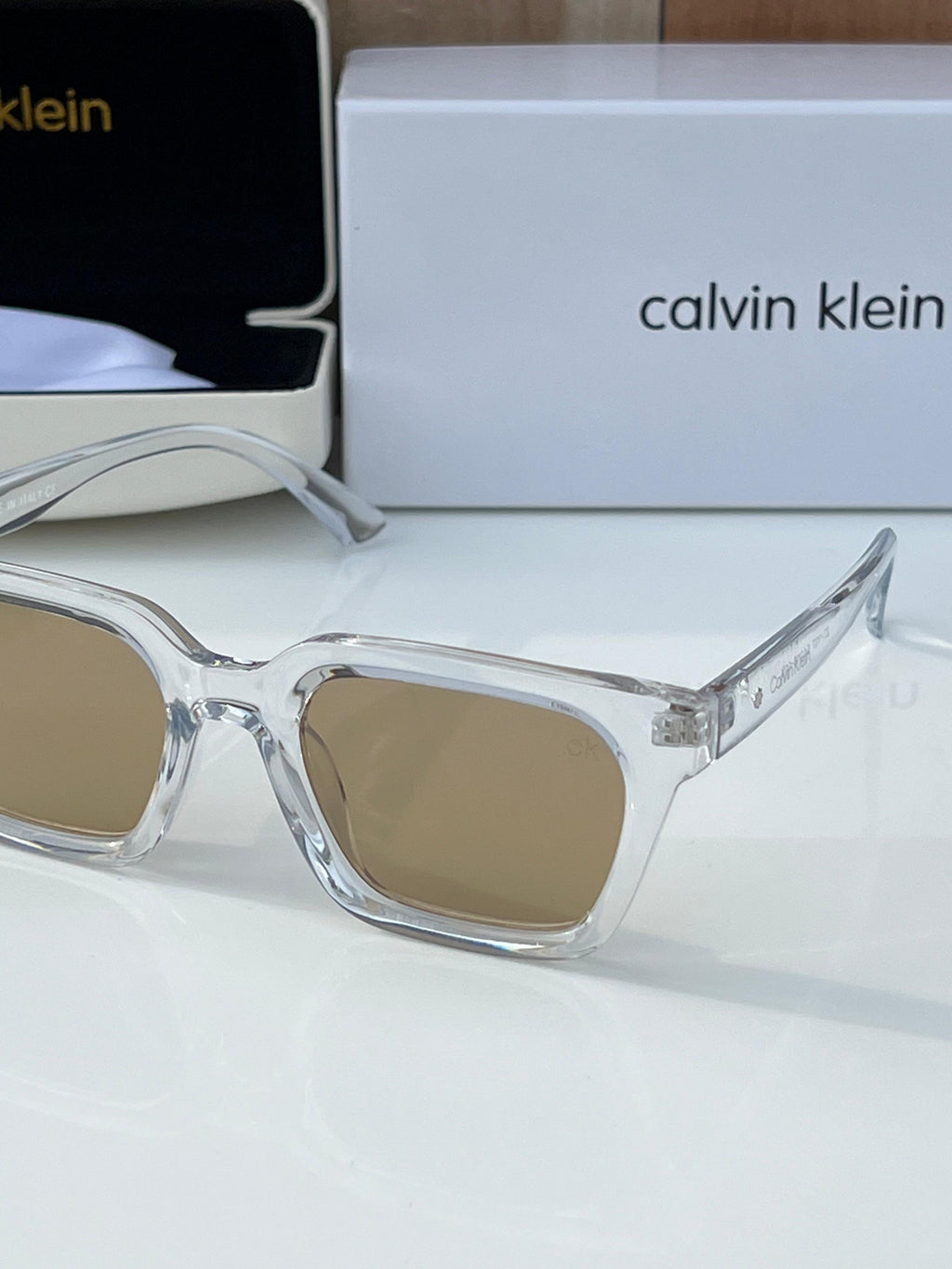 Calvin Klein White Brown Sunglasses