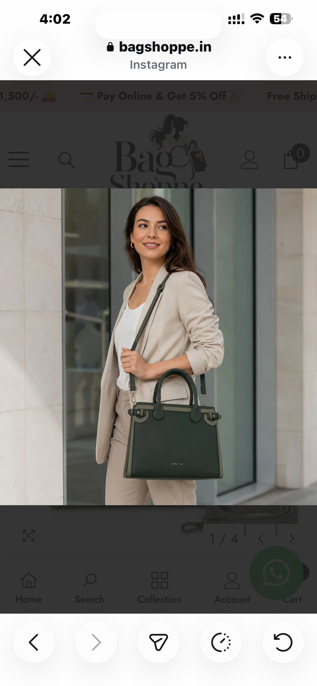 Green Enigma Two-Tone Satchel