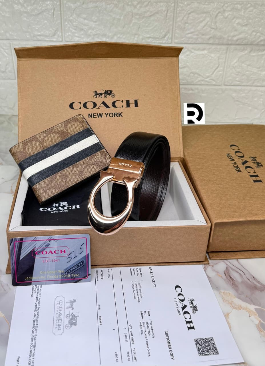 Coach Wallet & Reversible Belt Combo