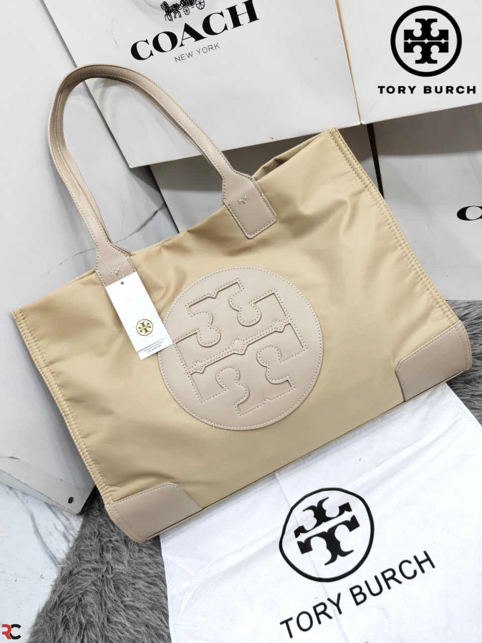 Tory Burch Ella Nylon Shoulder Tote Bag
