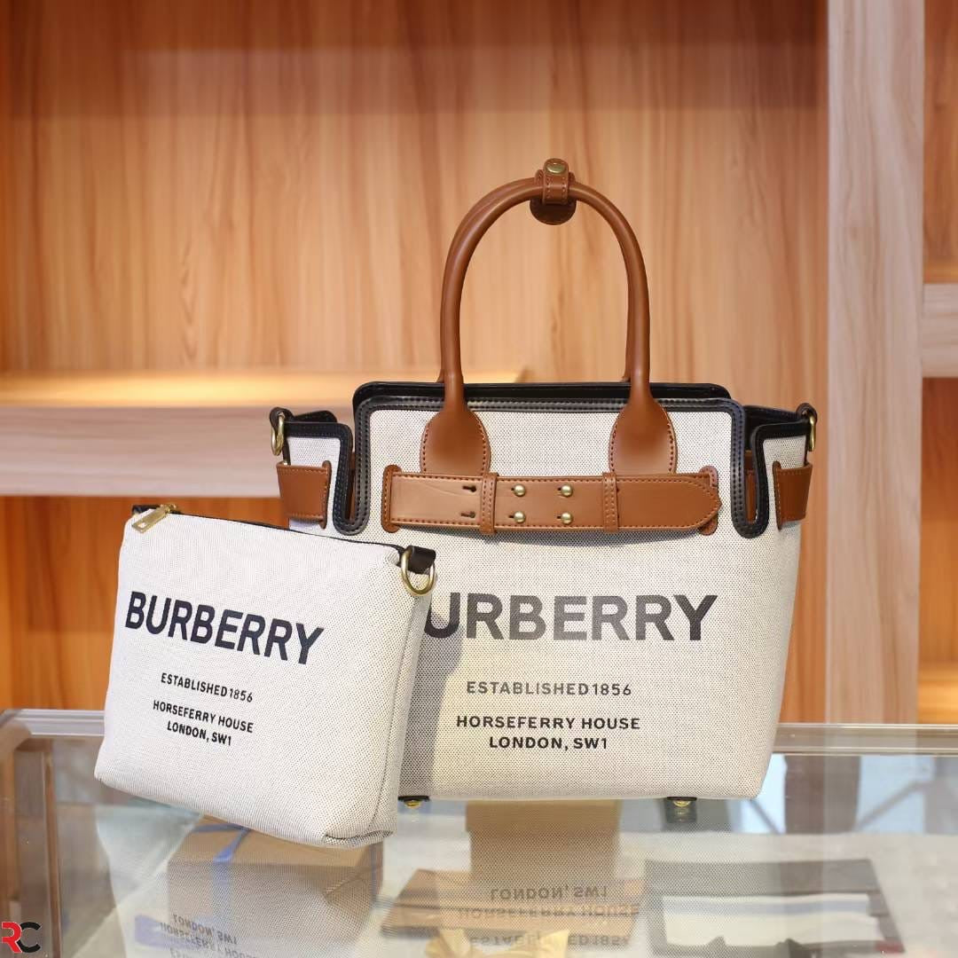Burberry Horseferry Canvas Tote Bag