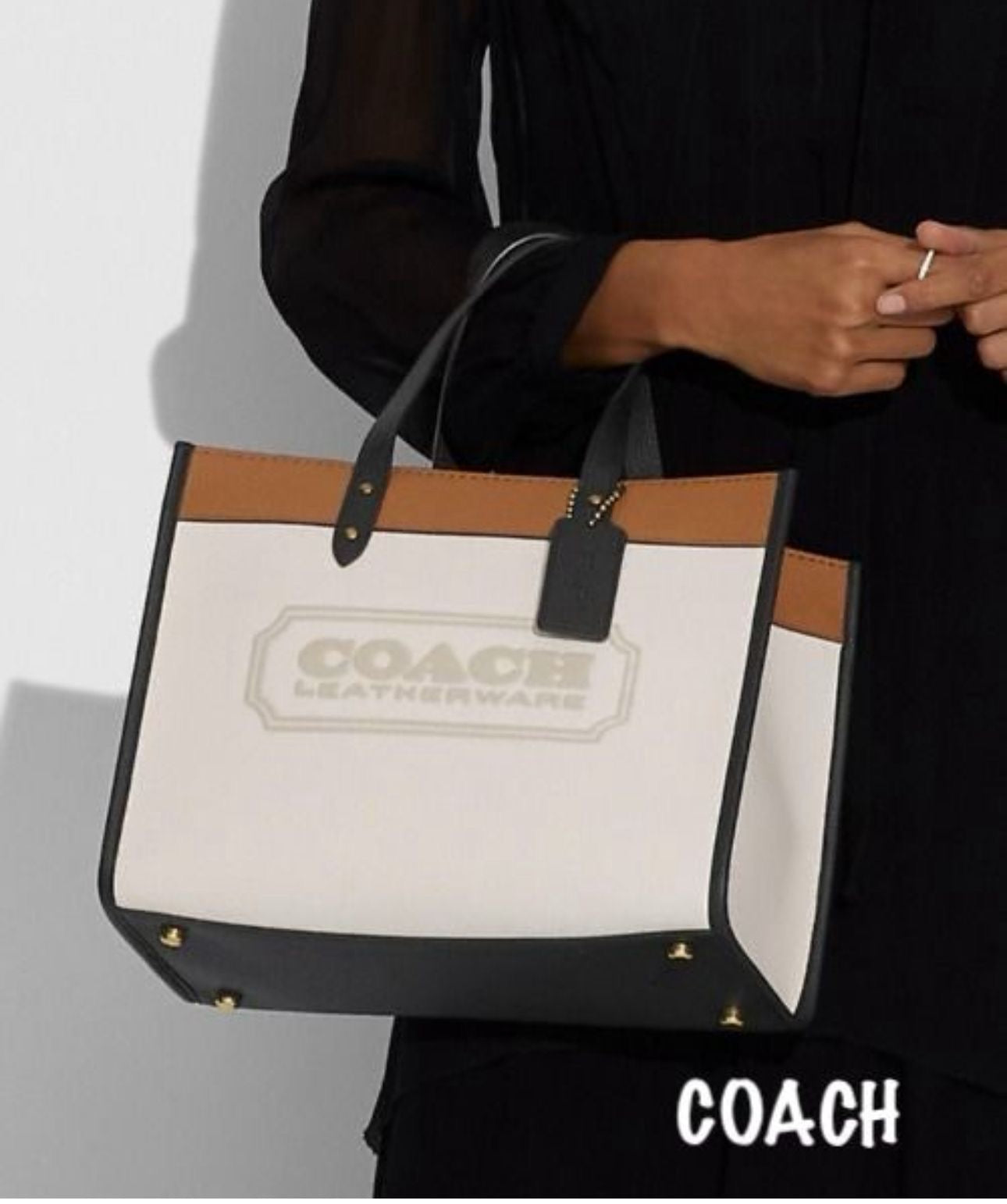 Coach Chalk Multi Badge Field 30 Tote Bag