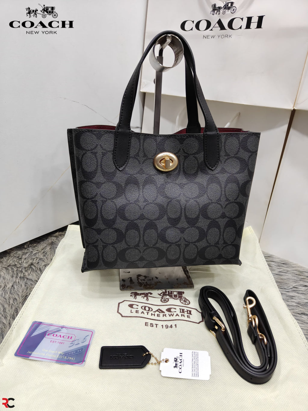 Coach Willow Signature Monogram Canvas Mini Tote Bag