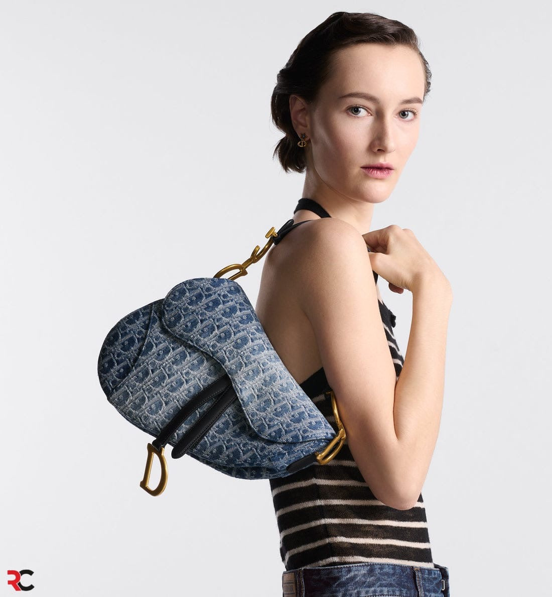 Christian Dior Denim Saddle Shoulder Bag
