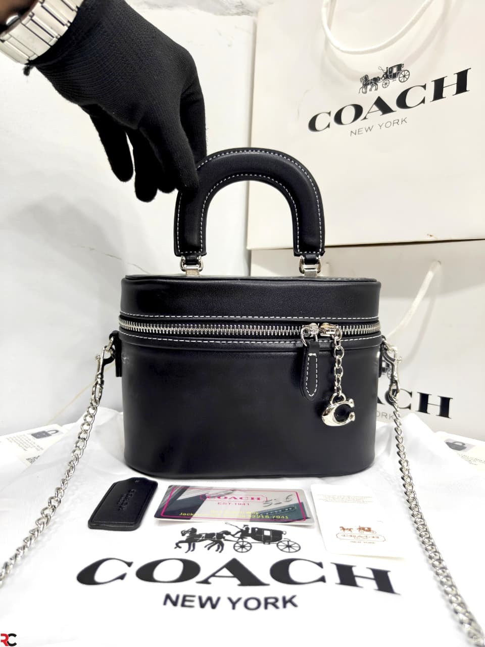 Coach Crystal Signature Jacquard Trail Bag
