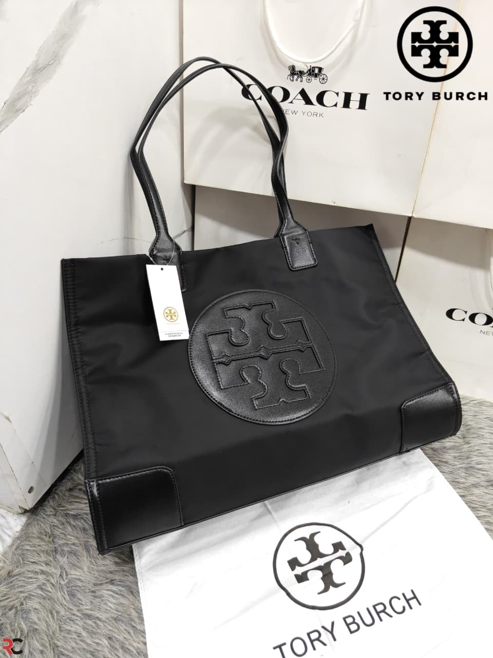 Tory Burch Ella Nylon Shoulder Tote Bag