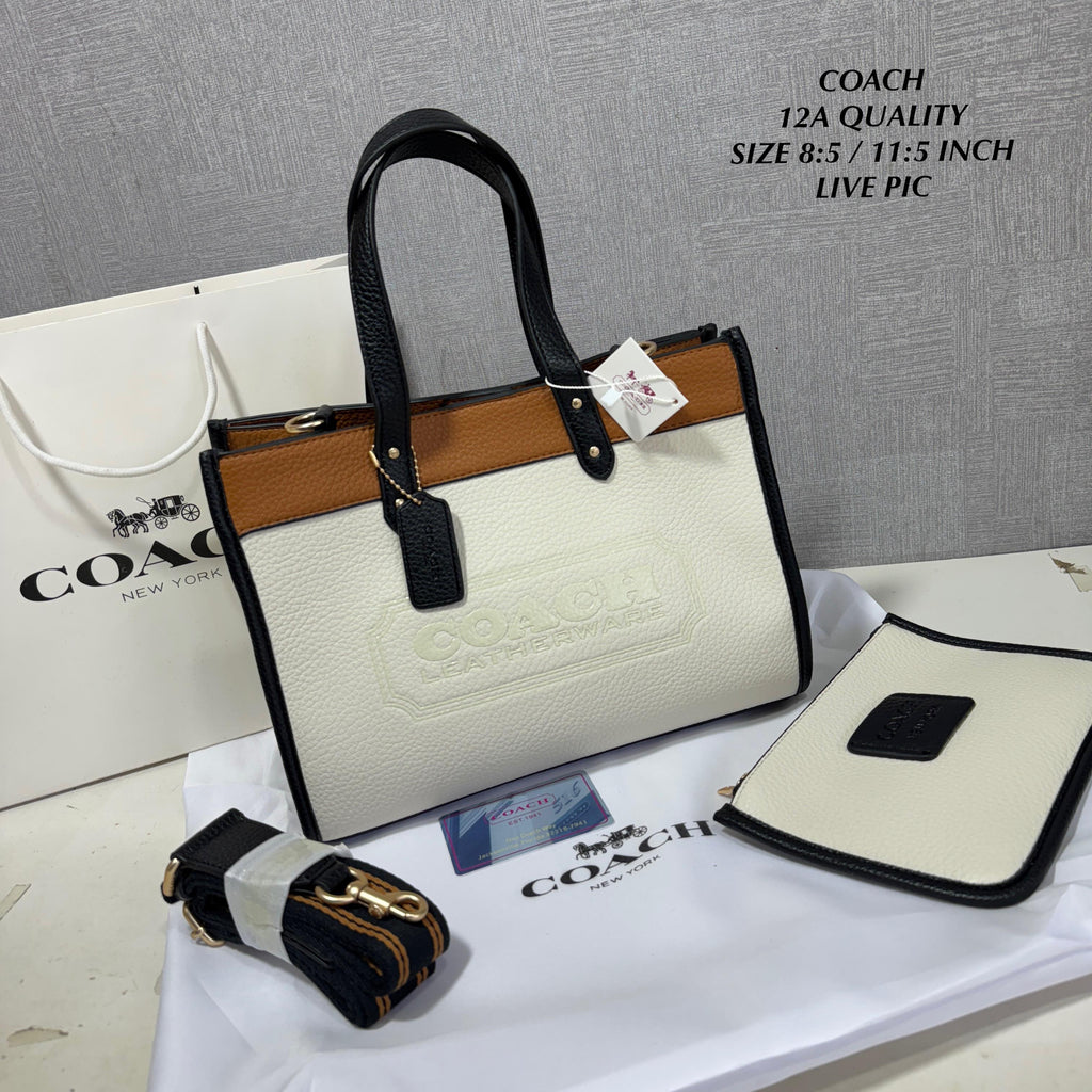 Coach Chalk Multi Badge Field 30 Tote Bag