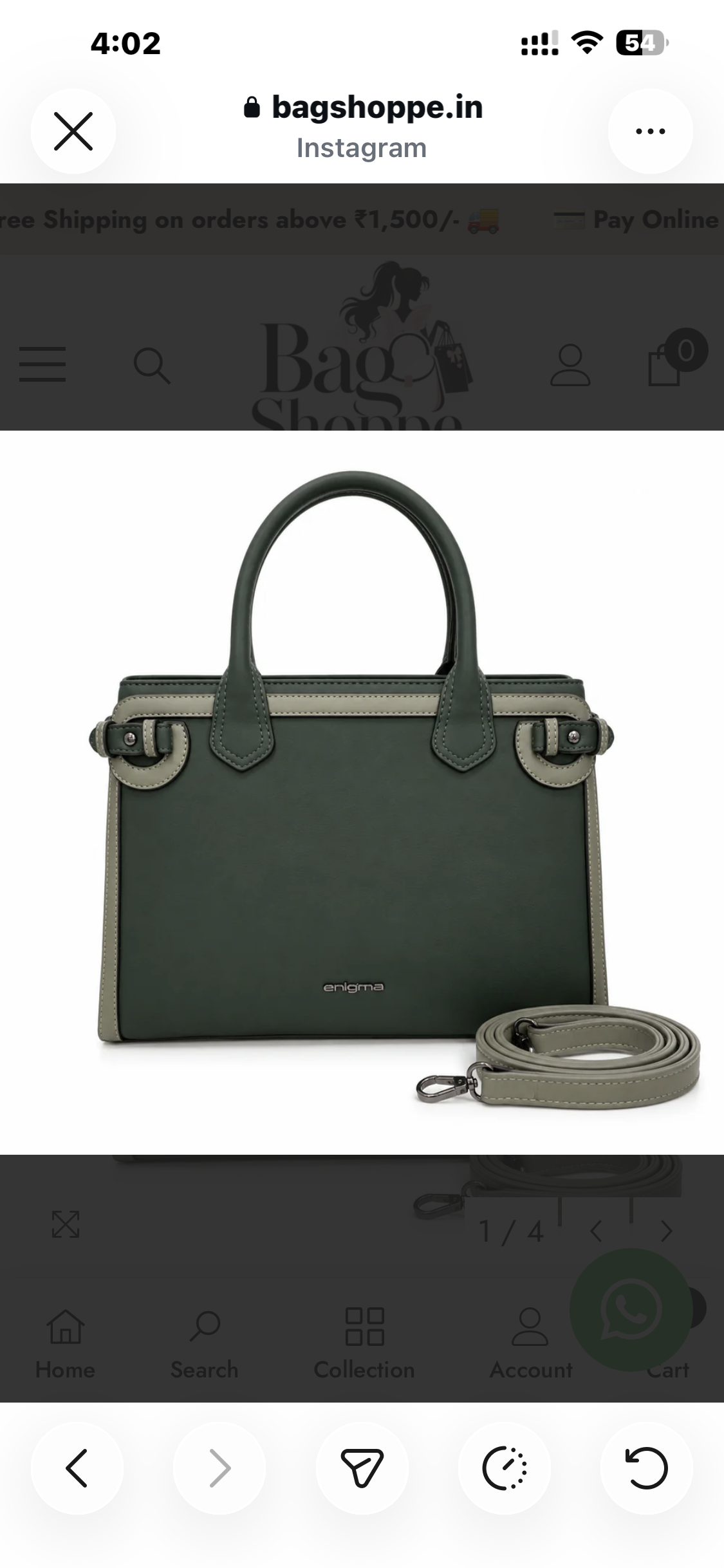 Green Enigma Two-Tone Satchel