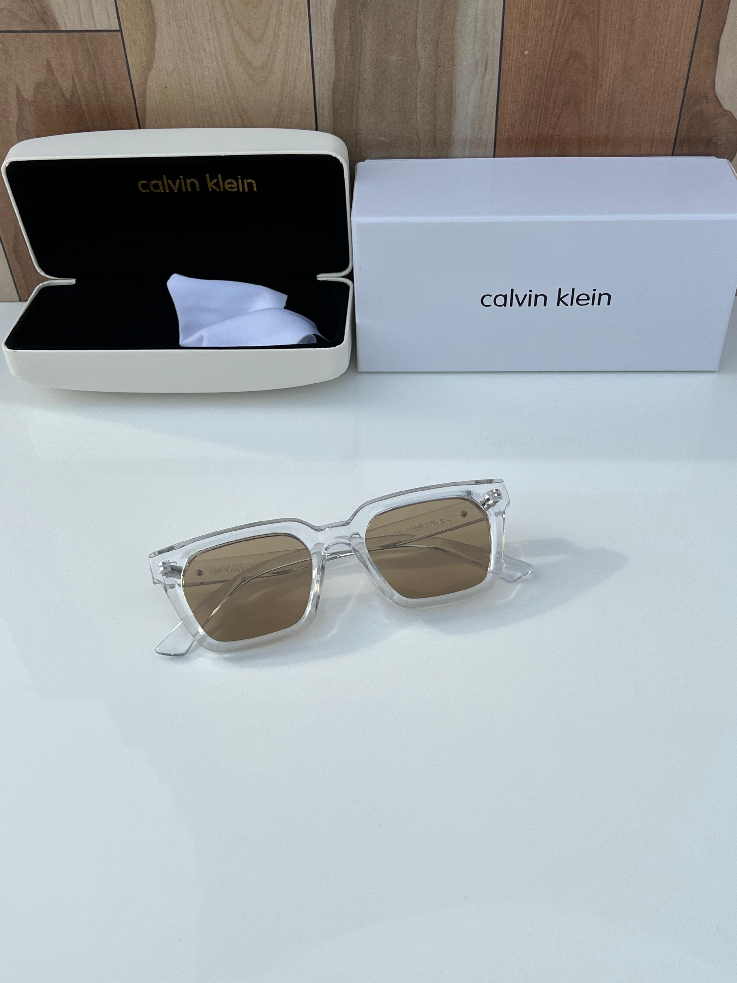 Calvin Klein White Brown Sunglasses