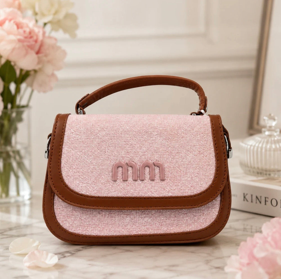 Pink Canvas Mini Top Handle Bag