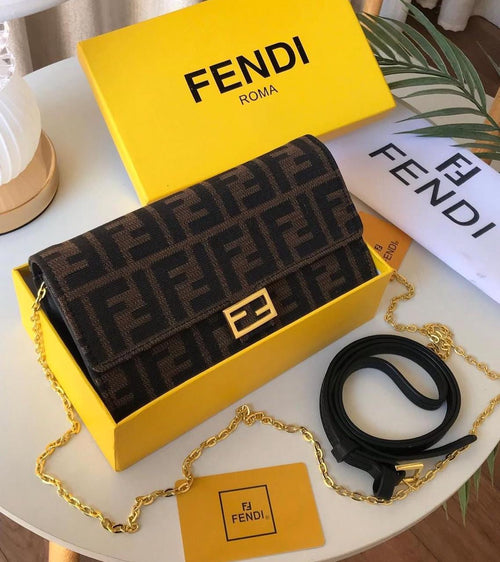Fendi Logo Shoulder Baguette And Crossbody Bag