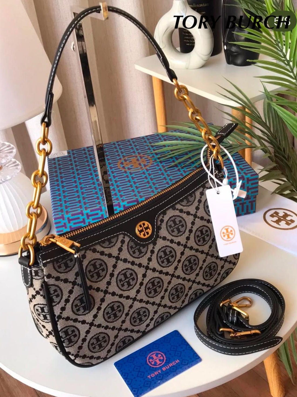 Tory Burch T Monogram Jacquard Studio Bag