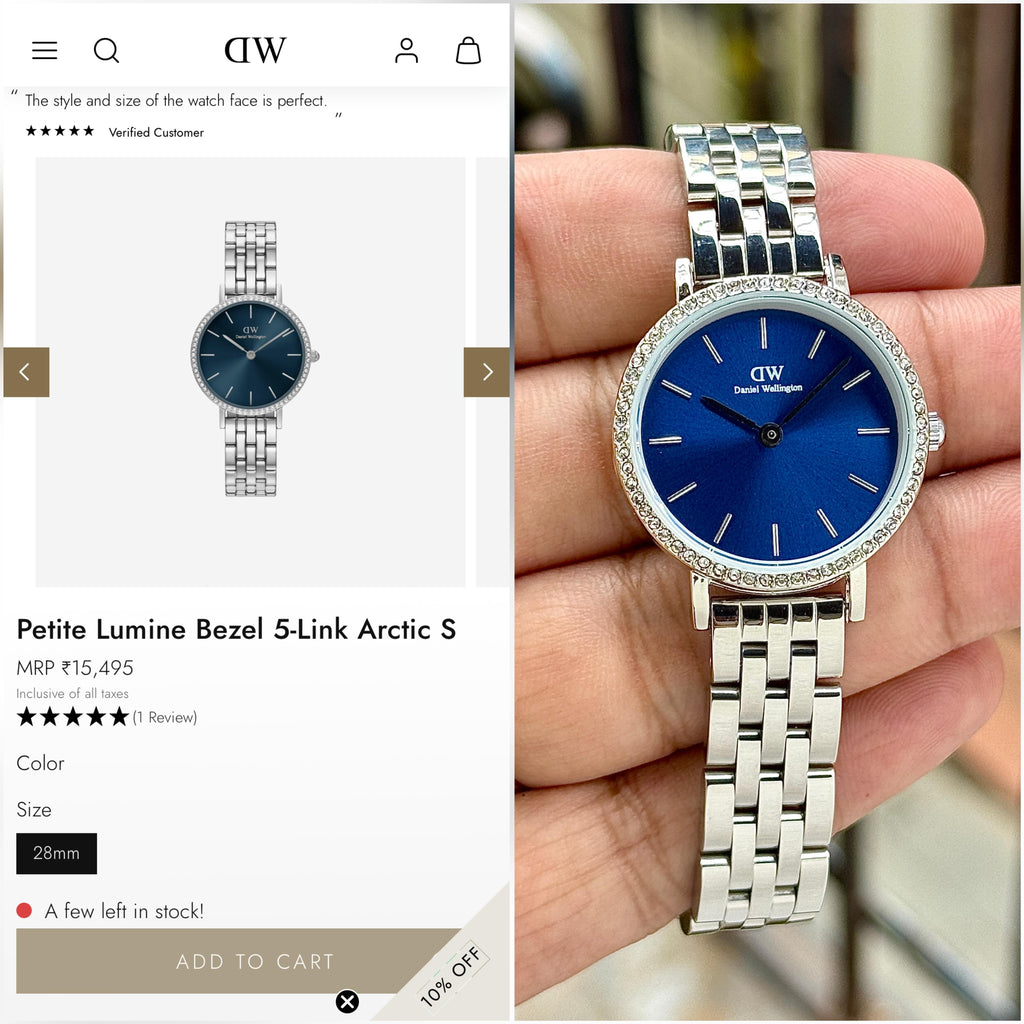 Daniel Wellington Petite Lumine Bezel 5-Link Arctic Collection